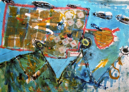 9 compozitie – 100’70cm, acrilic carton