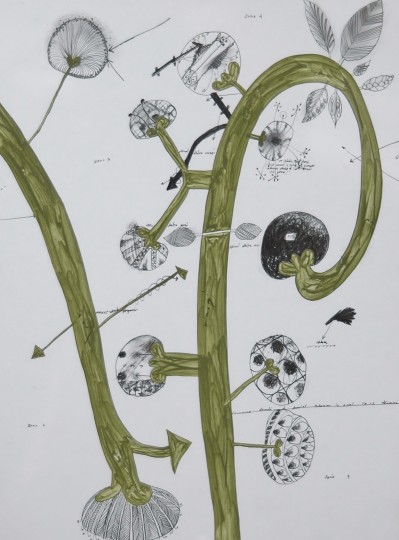 Calea 3, creion tempera, 18,24cm