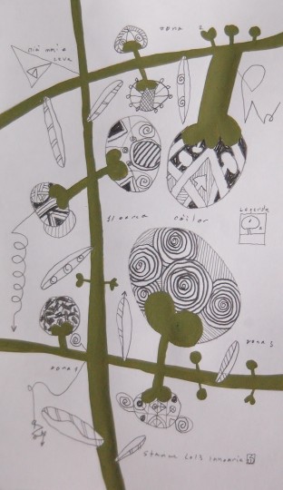Calea 6, creion tempera, 21.29cm