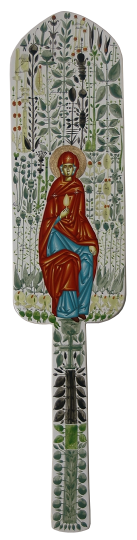 Maica Domnului in gradina Raiului – tempera lemn  – 50 . 11 cm