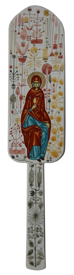 Maica Domnului in gradina Raiului – tempera lemn  – 50 . 11 cm (2)