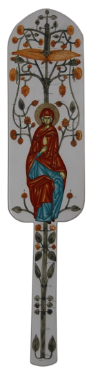 Maica Domnului in gradina Raiului – tempera lemn  – 50 . 11 cm (4)