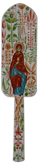 Maica Domnului in gradina Raiului – tempera lemn  – 50 . 11 cm (5)