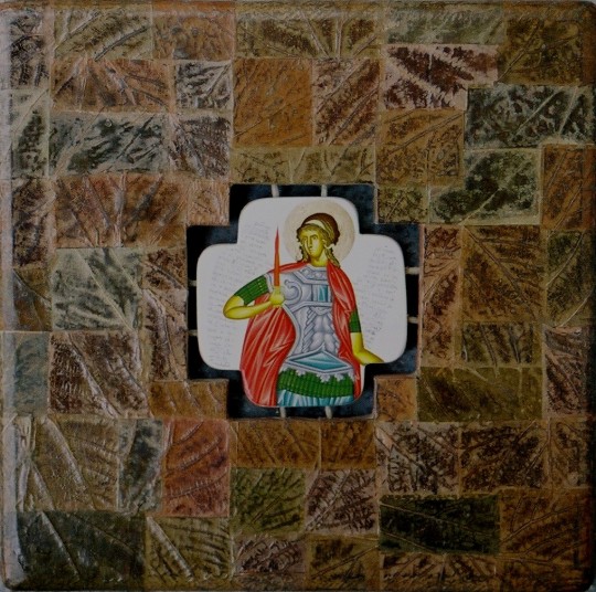 Arhanghel Mihaiil – -tempera lemn – 30x30cm