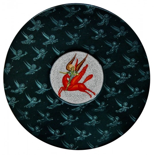 Arhanghel Mihaiil – tempera,lemn,creion – 40  cm,diametru (2)